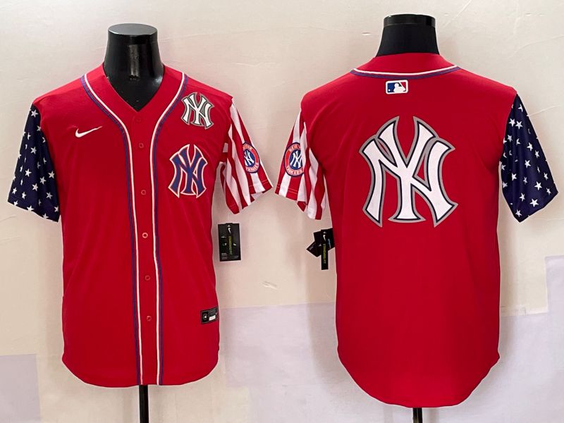 Men New York Yankees Blank Red a generation of national flags Jointly Name 2025 Nike MLB Jersey style 33->new york yankees->MLB Jersey